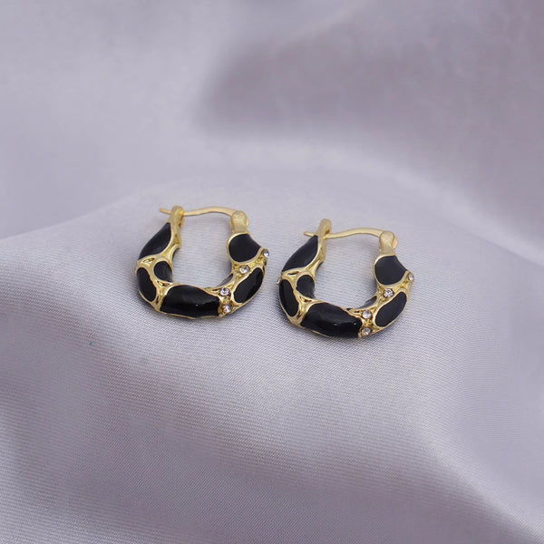 Eclipse Hoops – Black Enamel